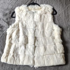 Joie White Fur Vest S